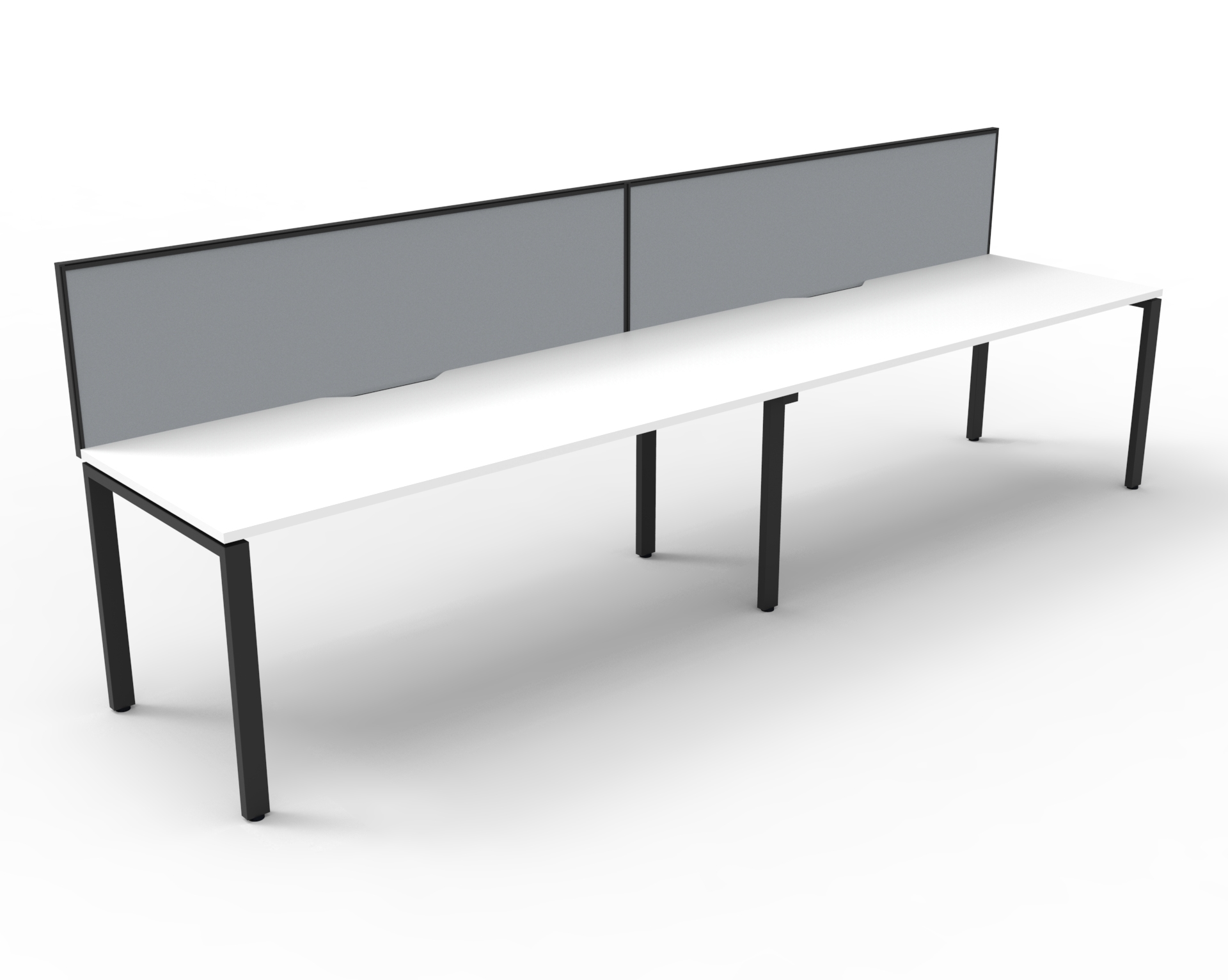Profile 2 Person Single Sided Workstation - With Screen